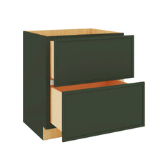Modernform Cabinet Slim Sage Green 30" W X 34 1/2" H X 24" D  2 Drawer Base Cabinet