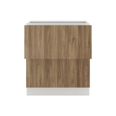 Modernform Cabinet Walnut 30" W X 34 1/2" H X 24" D  2 Drawer Base Cabinet
