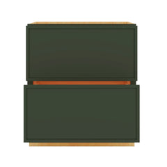 Modernform Cabinet Slim Sage Green 30" W X 34 1/2" H X 24" D  2 Drawer Base Cabinet