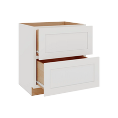 Modernform Cabinet White Shaker 30" W X 34 1/2" H X 24" D  2 Drawer Base Cabinet