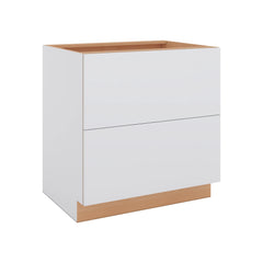 Modernform Cabinet Matte White 33" W X 34 1/2" H X 24" D  2 Drawer Base Cabinet
