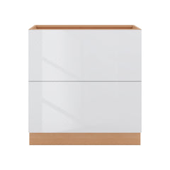Modernform Cabinet Gloss White 33" W X 34 1/2" H X 24" D  2 Drawer Base Cabinet