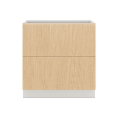Modernform Cabinet Natural Oak 33" W X 34 1/2" H X 24" D  2 Drawer Base Cabinet