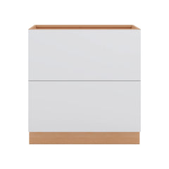 Modernform Cabinet Matte White 33" W X 34 1/2" H X 24" D  2 Drawer Base Cabinet