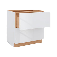 Modernform Cabinet Gloss White 33" W X 34 1/2" H X 24" D  2 Drawer Base Cabinet