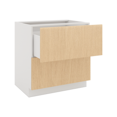 Modernform Cabinet Natural Oak 33" W X 34 1/2" H X 24" D  2 Drawer Base Cabinet