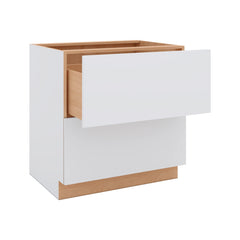 Modernform Cabinet Matte White 33" W X 34 1/2" H X 24" D  2 Drawer Base Cabinet
