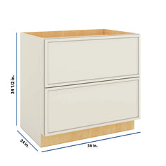Modernform Cabinet Slim Dove White 36" W X 34 1/2" H X 24" D  2 Drawer Base Cabinet