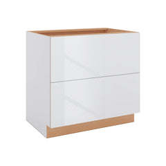 Modernform Cabinet Gloss White 36" W X 34 1/2" H X 24" D  2 Drawer Base Cabinet