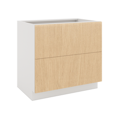 Modernform Cabinet Natural Oak 36" W X 34 1/2" H X 24" D  2 Drawer Base Cabinet