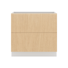 Modernform Cabinet Natural Oak 36" W X 34 1/2" H X 24" D  2 Drawer Base Cabinet