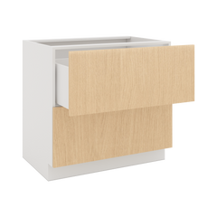 Modernform Cabinet Natural Oak 36" W X 34 1/2" H X 24" D  2 Drawer Base Cabinet
