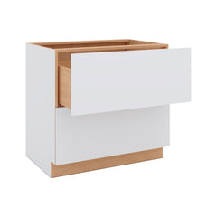 Modernform Cabinet Matte White 36" W X 34 1/2" H X 24" D  2 Drawer Base Cabinet