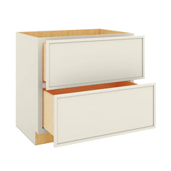 Modernform Cabinet Slim Dove White 36" W X 34 1/2" H X 24" D  2 Drawer Base Cabinet