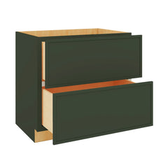 Modernform Cabinet Slim Sage Green 36" W X 34 1/2" H X 24" D  2 Drawer Base Cabinet
