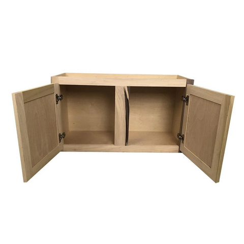 Kitchen Wall Cabinet | Unfinished Poplar | Shaker Style | 36x18x12 in.