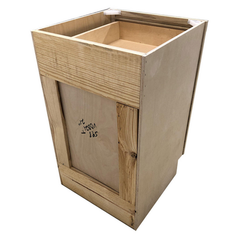 21 in. Drawer Base Vanity Cabinet in Unfinished Poplar | Shaker Style | 3 Drawer