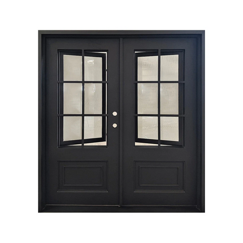 6/0x6/8 6 Lite Wrought Iron Prehung Front Door