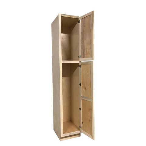 Kitchen Utility Pantry Cabinet | Unfinished Poplar | Shaker Style | 7' x 24" x 24"