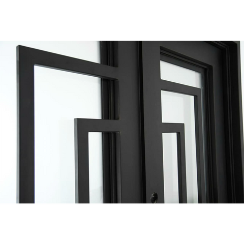 Oslo 6/0x6/8 Exterior Wrought Iron Prehung Double Door