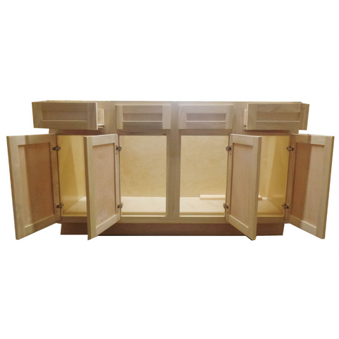 60 in Single Sink Bathroom Vanity Cabinet in Unfinished Poplar | Shaker Style