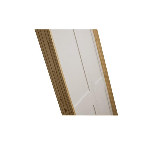 5/0x6/8 White Shaker 2-Panel Solid Core Primed MDF Prehung Interior French Door