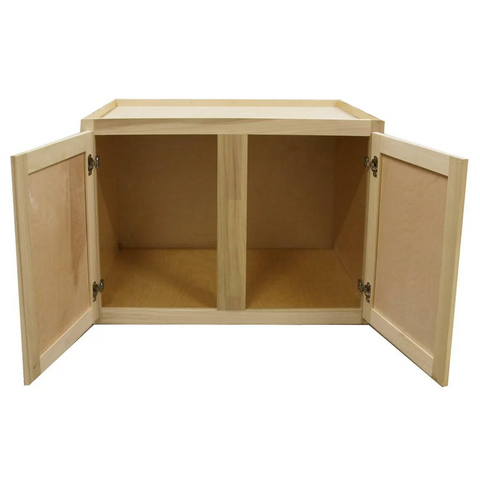 Kitchen Wall Cabinet | Unfinished Poplar | Shaker Style | 33x24x12 in.