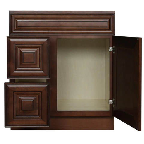 Glazed Chocolate Contempo Wood Vanity Sink and 2 Drawer Base | 30"