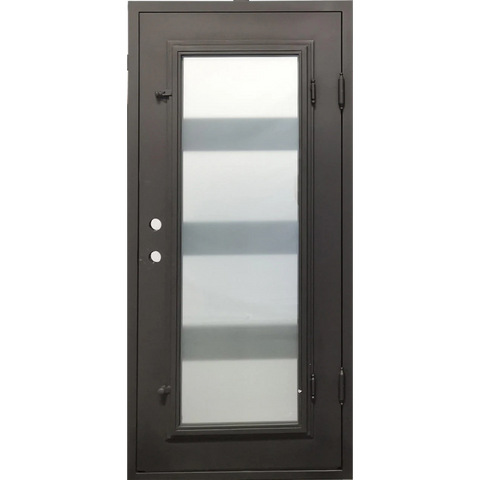 Frost 3/0x6/8 4 Lite Wrought Iron Prehung Front Door