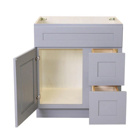 Gray Shaker Maple Sink and 2 Drawer Base | 30"