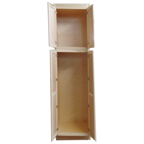 Kitchen Utility Pantry Cabinet | Unfinished Poplar | Shaker Style | 96x30x24 in