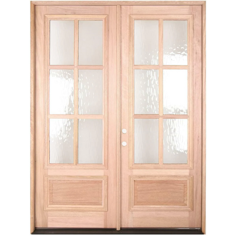 6/0x8/0 Exterior Mahogany Prehung Double Door | 6 Lite