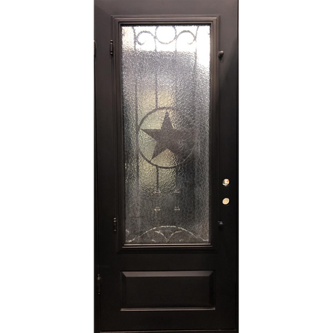 Star 3/6x8/0 Square Wrought Iron Prehung Front Door