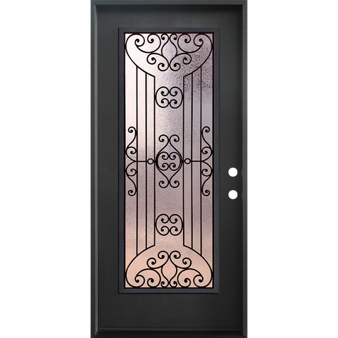 Jupiter 3/0x6/8 Single Prehung Fiberglass Door in Black