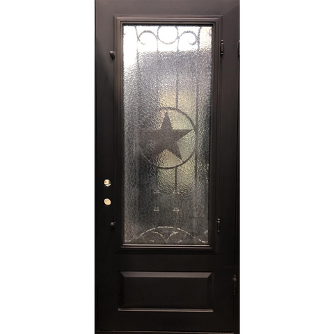 Star 3/6x8/0 Square Wrought Iron Prehung Front Door