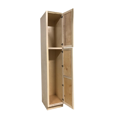 Kitchen Utility Pantry Cabinet | Unfinished Poplar | Shaker Style | 96x18x24 in