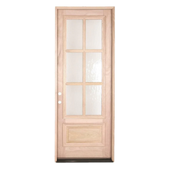 3/0x8/0 Exterior Mahogany Prehung Single Door With 6 Lites