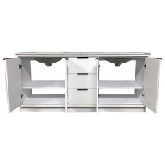 Amelie 72 in Double Sink Bathroom Vanity in White with Calacatta Quartz Countertop