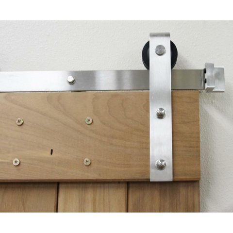 Strap Style Barn Door Hardware Set | Stainless Steel Finish