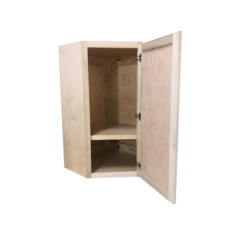 Corner Wall Cabinet | Unfinished Poplar | 24 in x 42 in x 12 in