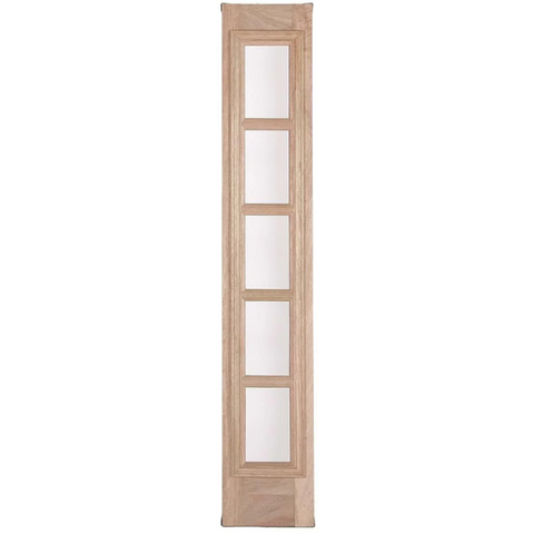 53 in x 80 in Exterior Mahogany Door | Horizontal Lines with Right Sidelight