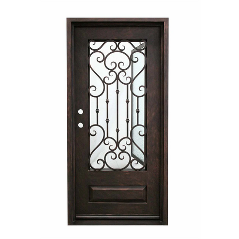 Dallas 3/0x6/8 Wrought Iron Prehung Front Door