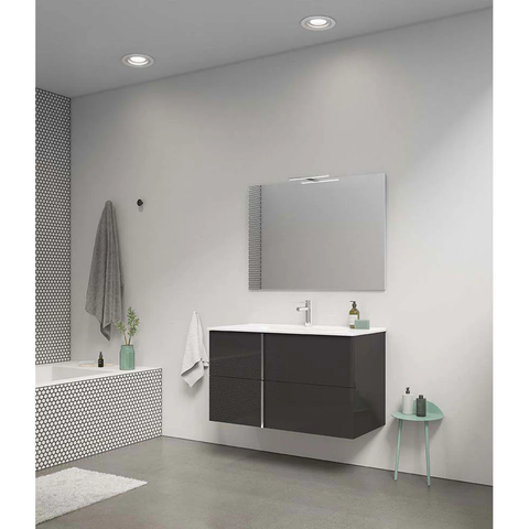 Onix+ by Royo Modern 40 in. Wall-Mount 2 Drawers Anthracite Vanity Cabinet with Mirror