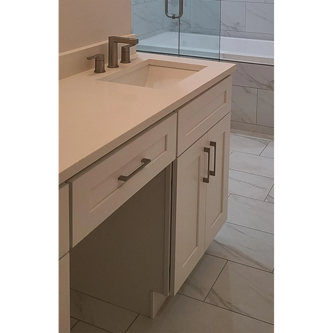 6-1/4 in Flat Cabinet Pull in Satin Nickel