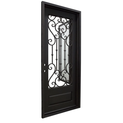 Dallas 3/6x8/0 Wrought Iron Prehung Front Door