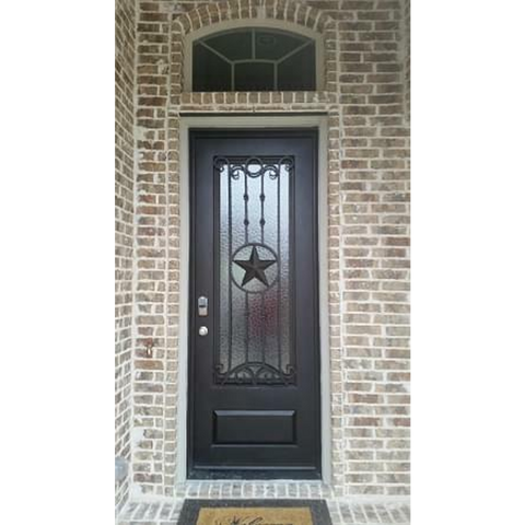 Texas Star 3/0x8/0 Wrought Iron Exterior Prehung Single Door