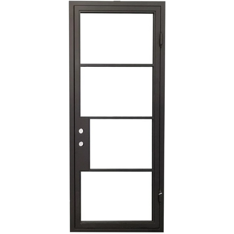 36 in x 96 in Single Exterior Wrought Iron Door