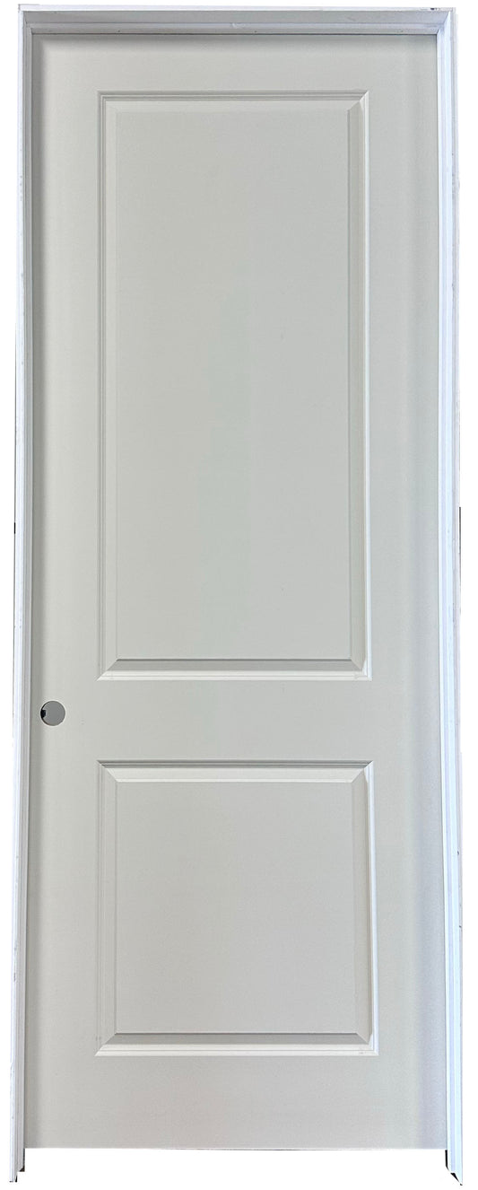 30 in x 96 in White 2-Panel Moulded Smooth Prehung Interior Door