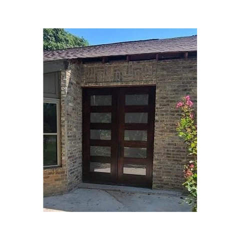 6/0x8/0 Exterior Mahogany Prehung Double Door With 5 Lites