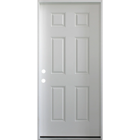 36 in. x 79 in. 6 Panel Primed 20 Min. Fire-Rated House-to-Garage Single Prehung Interior Door